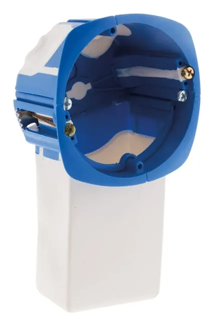 Boîte d'encastrement électrique bleue avec un module de rehausse
